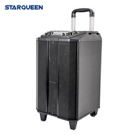 STARQUEEN Nouvelle Arrivée Enceinte Trolley Rechargeable Enceinte Bluetooth Enceinte de Fête Extérieure Enceinte Portable Enceinte en Bois