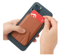 FD PH-HO-04 Kulit PU Universal Adjustable Folding Magnetic Phone Stand Wallet Cardholder Untuk Penggunaan Luar Ruangan Mendukung Ponsel 5.5-7.5 Inch