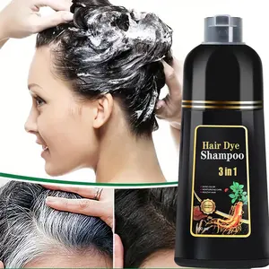 Manufacture 3 In 1 Hair Dye Shampoo Fast Gray Hair Coverage Long Lasting Black Hair Color Shampoo For Men Women