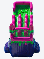 Toboggan aquatique gonflable commercial double piste Sour Splashdown de 22 pieds, équipement de location certifié CE, garantie de 3 ans, taille personnalisable