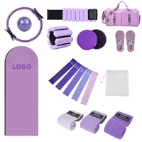 Kit de fitness personnalisé avec logo : ballon de yoga, anneau de Pilates, poids de cheville en silicone, bande de résistance pour étirements, kit de Pilates