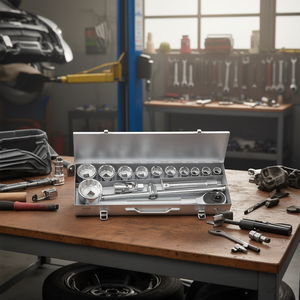 Jeu de douilles FG 629B S15, entraînement 1/2 pouce, 15 pièces, kit d'outils de réparation automobile - Product Image 3