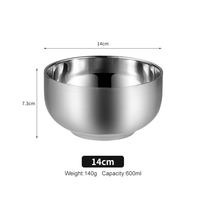Vente en gros Bol à mélanger en acier inoxydable 304 Ustensiles de cuisine coréens pratiques Rond en métal 11.5-14 cm riz bols à salade individuels uniques