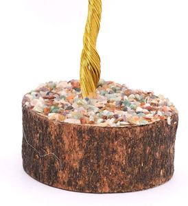 Arbre de vie en obsidienne noire naturelle, pour la guérison complète, le Reiki, décoration de Table, fil d'or - Product Image 3