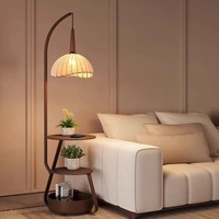 Lampadaire de style mi-siècle à hauteur réglable, lumière variable trois couleurs, télécommande, en fer et verre en forme de Yuzu pour chambre à coucher
