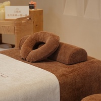 Ensemble de table de massage et de couvre-lit de luxe pour soins du visage, design contrasté blanc et orange