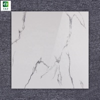 Carrelage de sol 60x60 imitation marbre blanc Bianco, carrelage de sol en porcelaine effet marbre de Carrare blanc