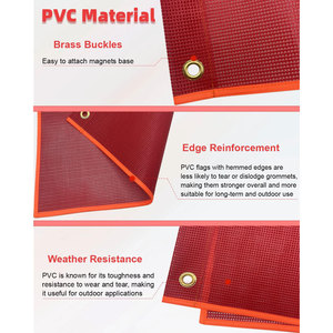 Truck Towing Equipment PVC 18*18 Inches Safety Warning <strong>Flag</strong> Mesh Magnetic <strong>Red</strong> <strong>Flags</strong> Oversize Load <strong>Flag</strong> - Product Image 4