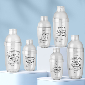 Sáng Tạo Nhà Máy Bán Buôn Công Thức 500Ml 700Ml Martini <span class=keywords><strong>Shaker</strong></span> Kit Biểu Tượng Tùy Chỉnh Công Cụ Bartender Nhựa Trộn Shakers - Product Image 2