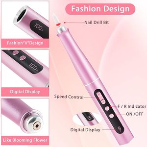 Professional Cordless <b>Nail</b> Drill Buffer Machine Digital Display 5-Speed F/R USB Portable Efile 20000 RPM Electric <b>Nail</b> Care Kit - Product Image 5