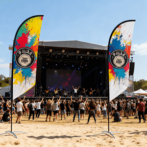 Publicidad personalizada Banderas de plumas Logotipo personalizado Texto Swooper Bandera Señales comerciales <span class=keywords><strong>para</strong></span> agentes inmobiliarios de Casa Abierta - Product Image 1