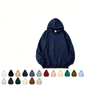 เสื้อฮู้ดดี้โอเวอร์ไซส์ผู้ชายสีพื้นผ้าฝ้ายเฟรนช์เทอร์รี่แบบสวมใส่สบายยอดนิยมสำหรับฤดูใบไม้ร่วง - Product Image 1