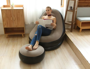 Sofá Inflable de PVC con Flocado para Exteriores, Sillón con Otomana, Mueble Ultra Air de Dos Plazas - Product Image 2