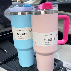 HOT Selling <strong>40</strong> <strong>Oz</strong> H2.0 Cup Double Wall Stainless Steel Vacuum Insulated Mug Travel 40oz Tumbler With Handle Lid Straw - Product Image 1
