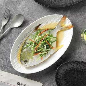 Plato de <span class=keywords><strong>gres</strong></span> en forma ovalada al por mayor, plato de verduras, ensalada, frutas secas, plato de servicio, plato de cocina, plato de restaurante occidental - Product Image 5