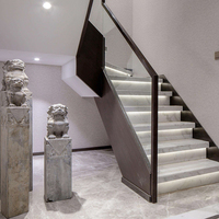 Custom ized Indoor Modern Design Edelstahl Gusseisen Messing Treppen geländer Glas Treppe Handlauf Balustraden Handläufe