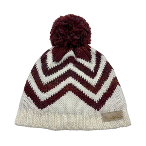 Gorro de Punto Jacquard con Rayas Geométricas para Mujer, Talla 56-58 cm, 85% Acrílico, 15% Lana, para Invierno, Esquí, Casual - Product Image 3