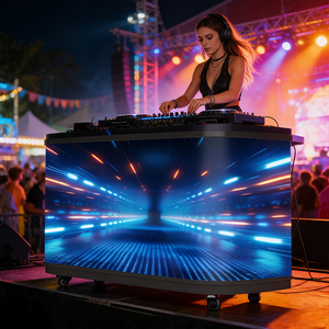 Pantalla LED para Cabina de <span class=keywords><strong>DJ</strong></span>, Pantalla Electrónica a Todo Color para Música, para Bares, Escenarios, Exposiciones, Pantalla LED Curva Flexible para Cabina de <span class=keywords><strong>DJ</strong></span> - Product Image 6