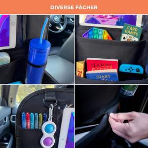 Organizador de Asiento de Coche para Niños, Organizador de Asiento Trasero con Compartimentos y Soporte para Tablet, Embalaje para Venta por Correo - Product Image 4