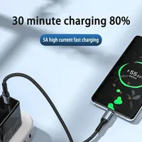 Câble de chargeur de USB-C PD écologique 240W 1M 5A câble de données de USB-C de charge rapide tressé en nylon pour ordinateur portable et imprimante Macbook