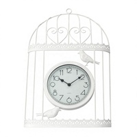 Cage à oiseaux en métal horloge murale pour la décoration de la maison