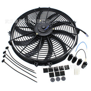 12V 120W <b>16</b>-<b>Inch</b> 10-Blade Curved Blade Radiator <b>Fan</b> For Car Cooling Upgrade With Mounting Kit - Product Image 3