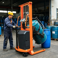 Rotateur de fût de mélange de liquides 450 kg, hauteur 1,5 m, avec levage et rotation motorisés, et fonction de comptage de poids pour usine de peinture