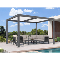 Auvent de pergola de balcon extérieur en aluminium motorisé, imperméable, thermolaqué, 4x3, écologique, durable, tailles personnalisables, pour jardin