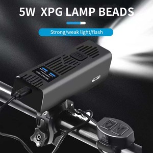 Faro per Bicicletta USB Ricaricabile con Clacson, Impermeabile IPX4, per <span class=keywords><strong>MTB</strong></span> e Ciclismo Outdoor, Luce Frontale ad Alta Intensità - Product Image 6