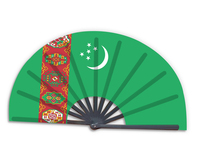 Nouveau produit, éventail pliable en bambou personnalisé avec le drapeau national de la Tunisie