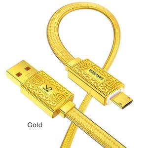 KAKUSIGA высококачественный микро-2,4 с тиснением золотого цвета, Сверхбыстрый зарядный кабель для передачи данных для телефона - Product Image 1