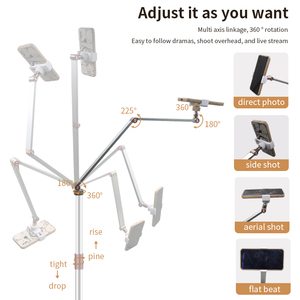 Đôi vũ trang có thể thu vào chiều cao cơ sở tấm 360 độ xoay Tablet Đứng trọng Tablet tầng chủ iPad đứng với cánh tay - Product Image 4