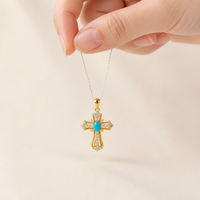 Collier pendentif en argent sterling 925 plaqué or avec turquoise naturelle, vente en gros, bijoux fantaisie bohèmes pour femmes