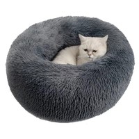Coussin pour animaux de compagnie en peluche doux beignet chien lit lavable apaisant canapé Camas Para Perros grand luxe personnalisé chat chien lit pour animaux de compagnie