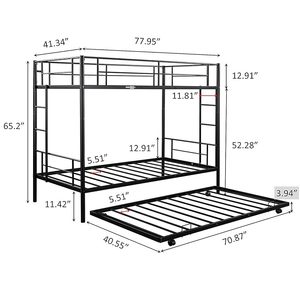 Двухъярусные кровати с рейками, сверхпрочные Каркасы для двухъярусных кроватей, оптовая продажа, Современная черная металлическая мебель для спальни - Product Image 3