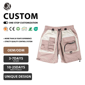 Pantalones Cortos Cargo para Hombre, Informales, Funcionales, Ligeros, de Lona y Nailon, con Cordón en la Cintura, Múltiples Bolsillos, para Uso en Exteriores - Product Image 1