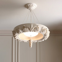 Lustre en plâtre sculpté de designer français, lumière vintage de luxe pour restaurants et palais LJ