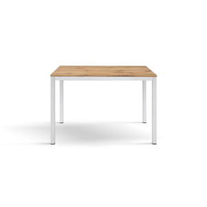 Enrico <b>Dining</b> <b>Table</b> Rustic Oak Melamine Top Metal Base Indoor Use - Product Image 1