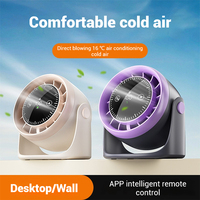 Ventilateur de table pliable 2-en-1 rechargeable avec support de téléphone, ventilateur portable mural avec lumière LED