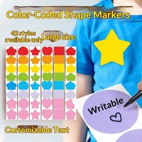 Stiker Penanda Bentuk Geometris Warna-warni, Label Indeks Titik, Pita Washi Perekat untuk Sekolah, Kantor, Jurnal, Set Kustom
