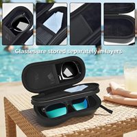Étui à lunettes double portable et étanche sur mesure, vente en gros d'usine, pour deux paires, organisateur de voyage
