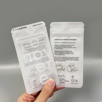 Sachet d'emballage personnalisé à fermeture éclair 3 côtés, blanc, petit format, avec fenêtre transparente pour accessoires
