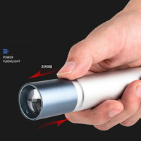 Senter Mini 800Lm 3 Mode Pengisian Daya USB, Senter Saku Mikro Aluminium Tahan Air