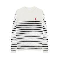 Pull en tricot à rayures avec logo personnalisé en forme de cœur, unisexe, mode, décontracté, manches longues, haut d'hiver pour hommes et femmes