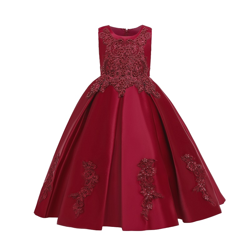 2020 нового дизайна, платье с длинными рукавами для девочек, платье для девочек, праздничное платье с блестками, бальное платье, на заклепках; Атласные вечерние Dress2055