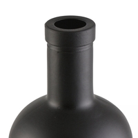 Bouteilles en verre vides personnalisées de 100 ml, noires mates, en gros, pour huile d'olive, avec bouchon en bois, compatibles avec les diffuseurs à bâtonnets, pour spiritueux, vinaigrettes et sauces