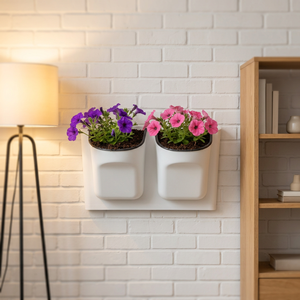 Macetas Modernas de Plástico para Colgar en la Pared, Diseño Cuadrado para Flores y Plantas Verdes, Estilo Minimalista, Material PP - Product Image 1