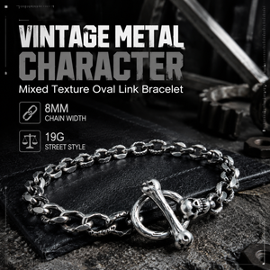 Bracelet tendance gothique pour motard avec fermoir tête de mort, en acier inoxydable 316L, chaîne gourmette noire, résistant au ternissement, étanche, style vintage pour homme - Product Image 2