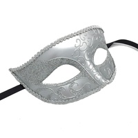 Masque semi-couvrant de style vénitien simple pour bal masqué et fête de mariage - Bandeau décoratif scintillant écologique et réutilisable