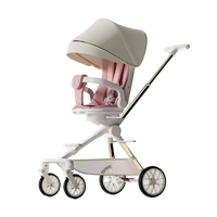Poussette de voyage légère en alliage d'aluminium pour bébé, pliable en un clic, avec plateau repas, capacité de charge de 20 kg, pour 0-3 ans